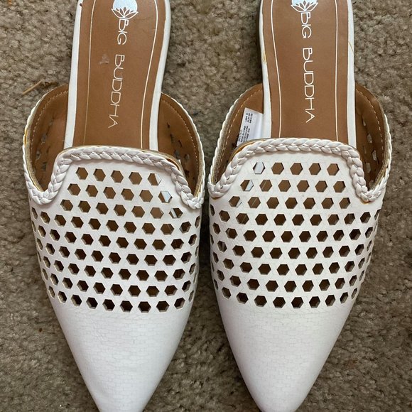 Big Buddha White Mules - Picture 2 of 3